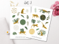 Preview: Leopard und Tiger Sticker Set